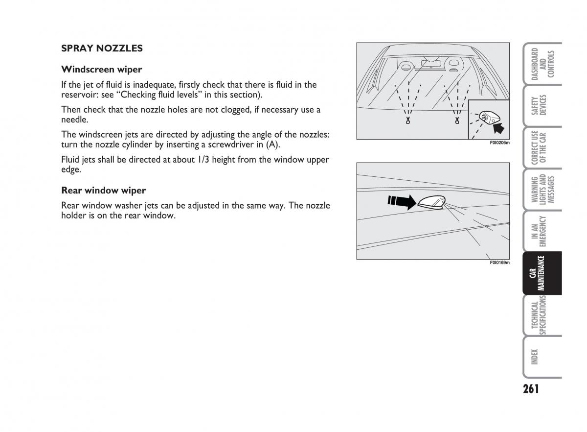 Fiat Punto II 2 owners manual / page 262