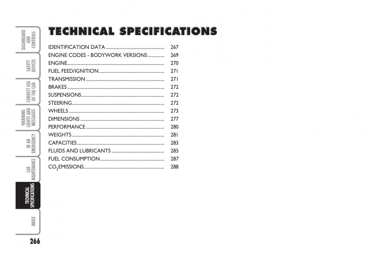 Fiat Punto II 2 owners manual / page 267