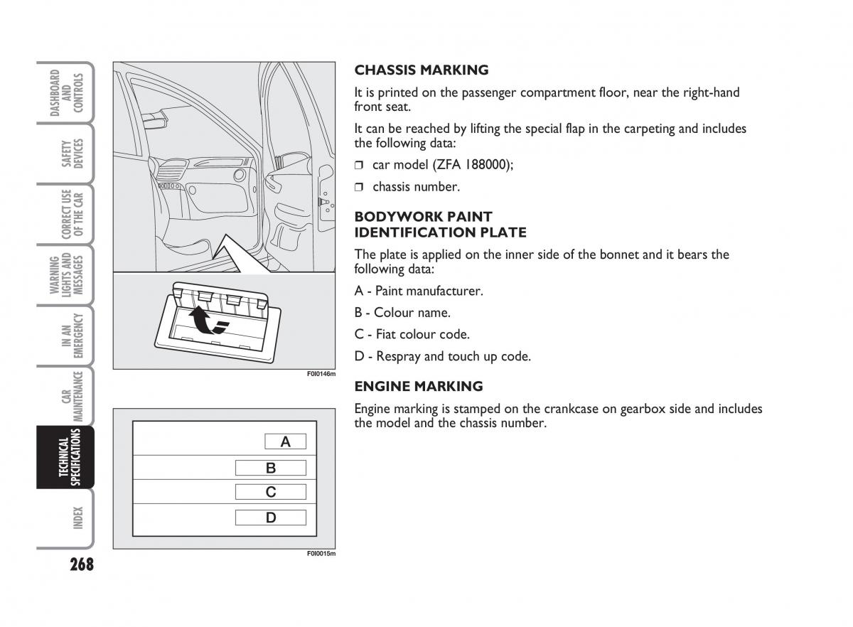 Fiat Punto II 2 owners manual / page 269