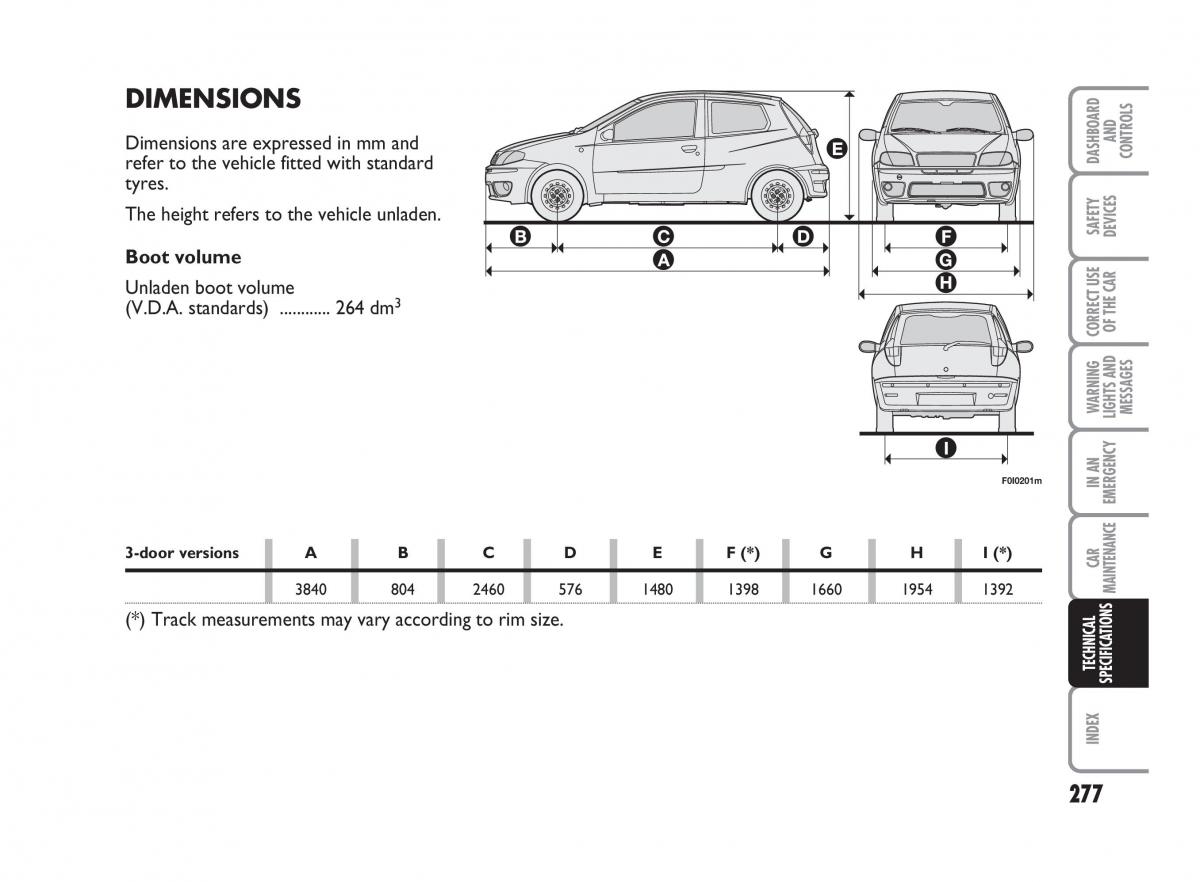 Fiat Punto II 2 owners manual / page 278