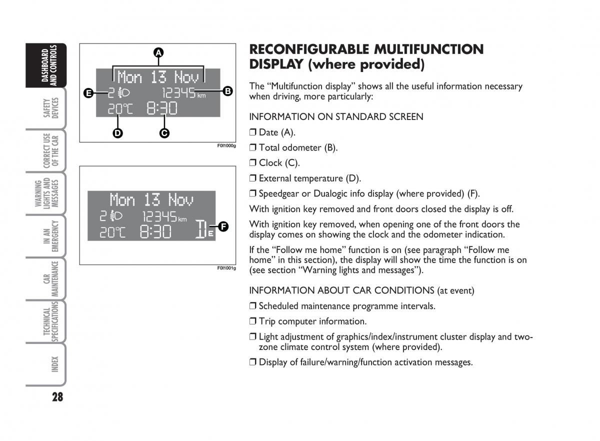 Fiat Punto II 2 owners manual / page 29