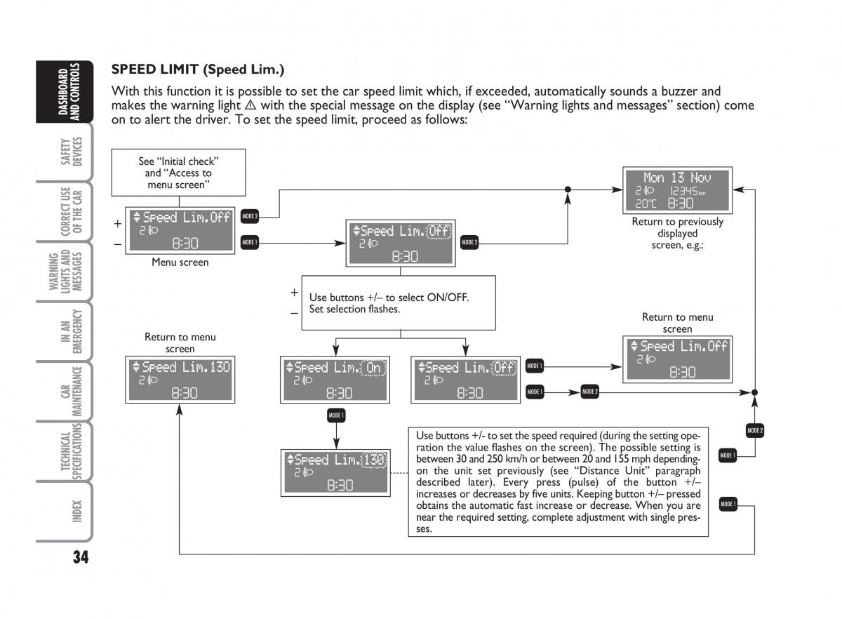 Fiat Punto II 2 owners manual / page 35