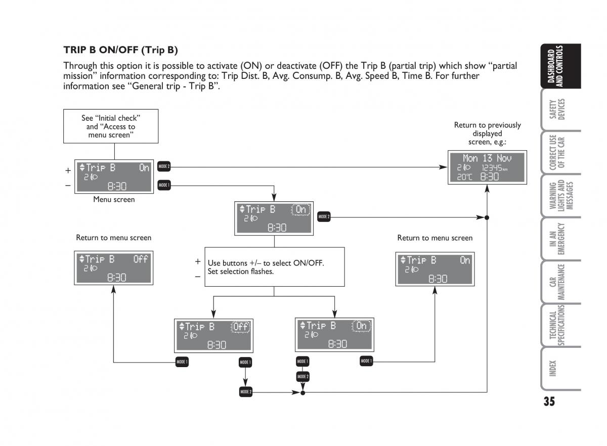 Fiat Punto II 2 owners manual / page 36