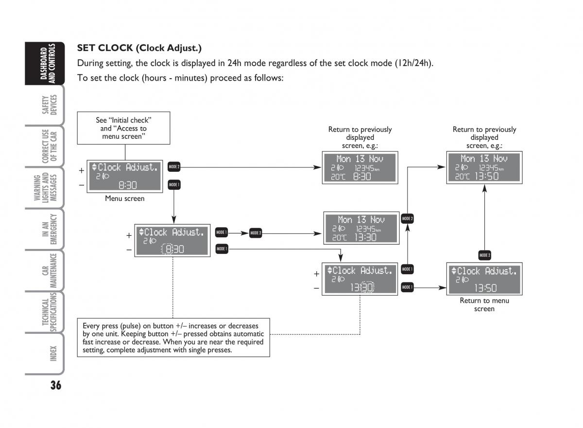 Fiat Punto II 2 owners manual / page 37