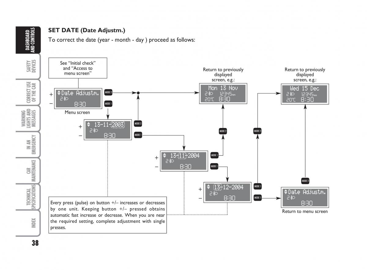 Fiat Punto II 2 owners manual / page 39