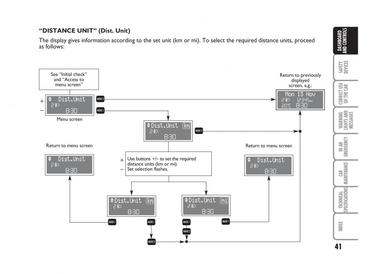 Fiat Punto II 2 owners manual / page 42