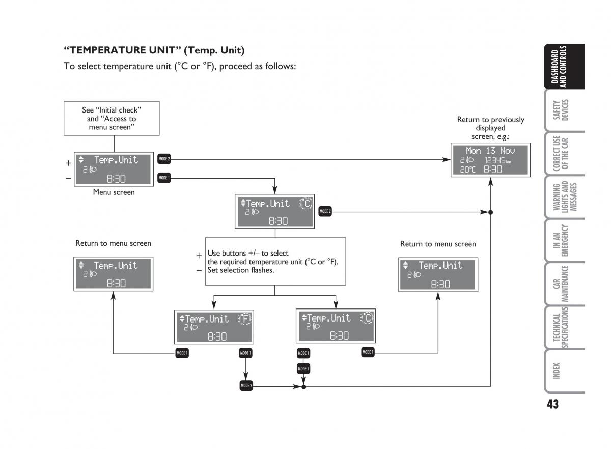 Fiat Punto II 2 owners manual / page 44