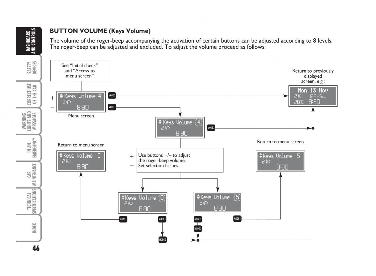 Fiat Punto II 2 owners manual / page 47