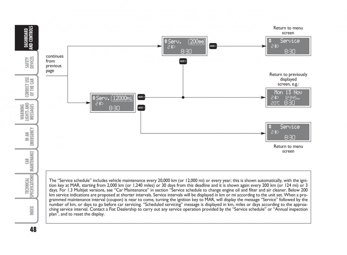 Fiat Punto II 2 owners manual / page 49