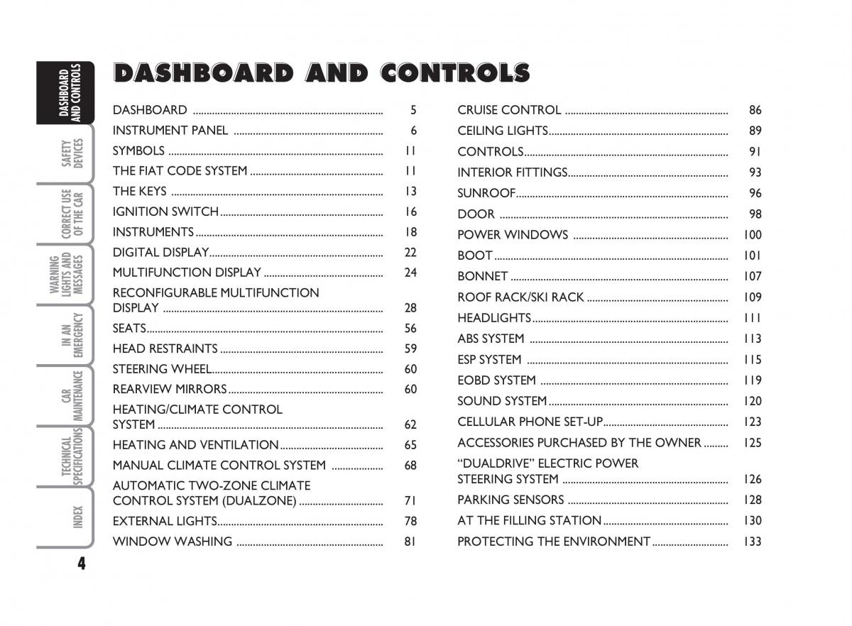 Fiat Punto II 2 owners manual / page 5