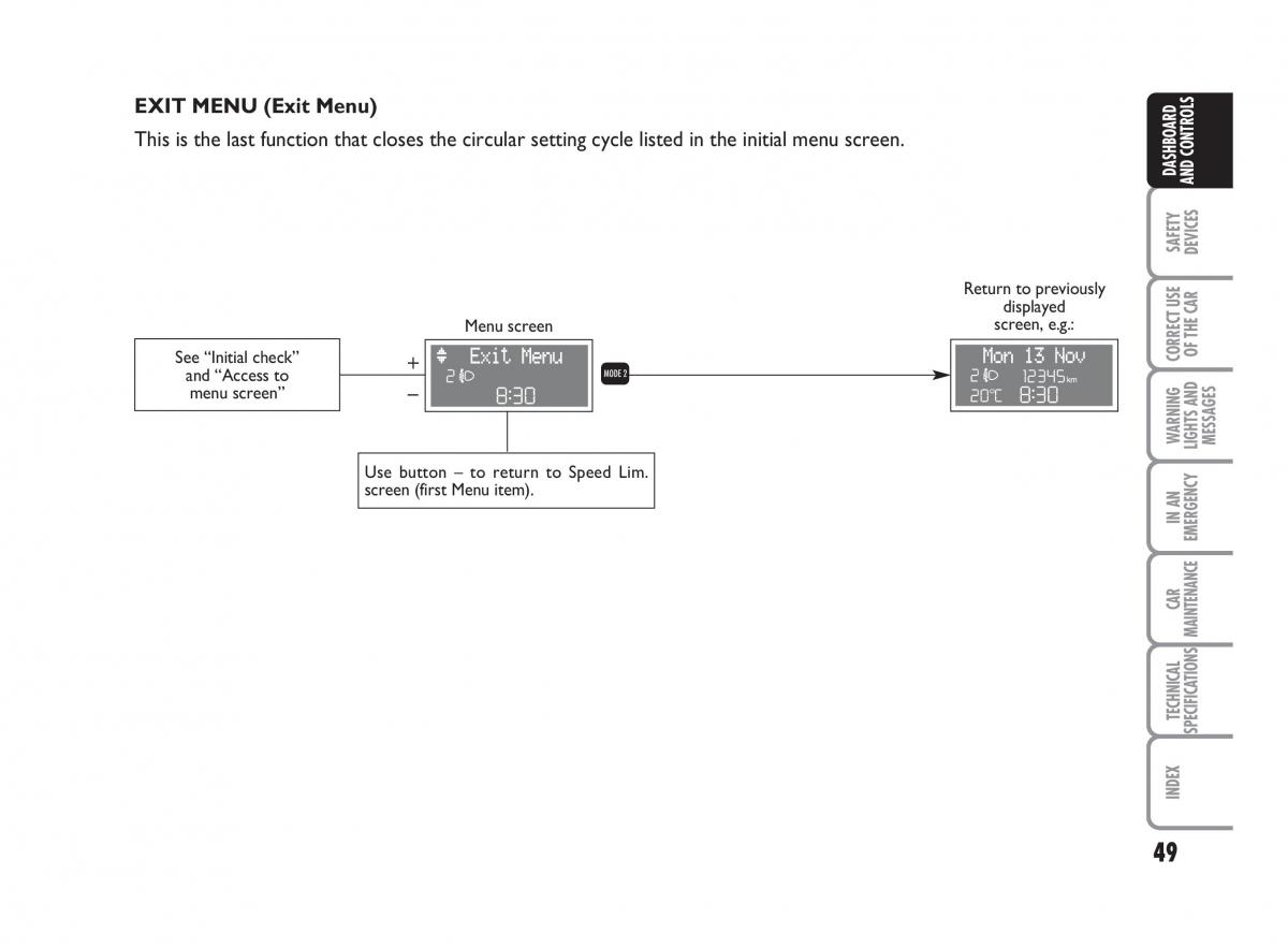 Fiat Punto II 2 owners manual / page 50