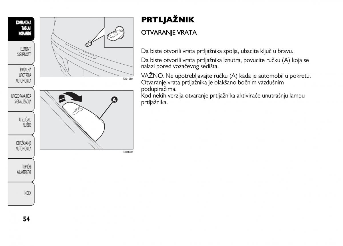 Fiat Punto II 2 vlasnicko uputstvo / page 55