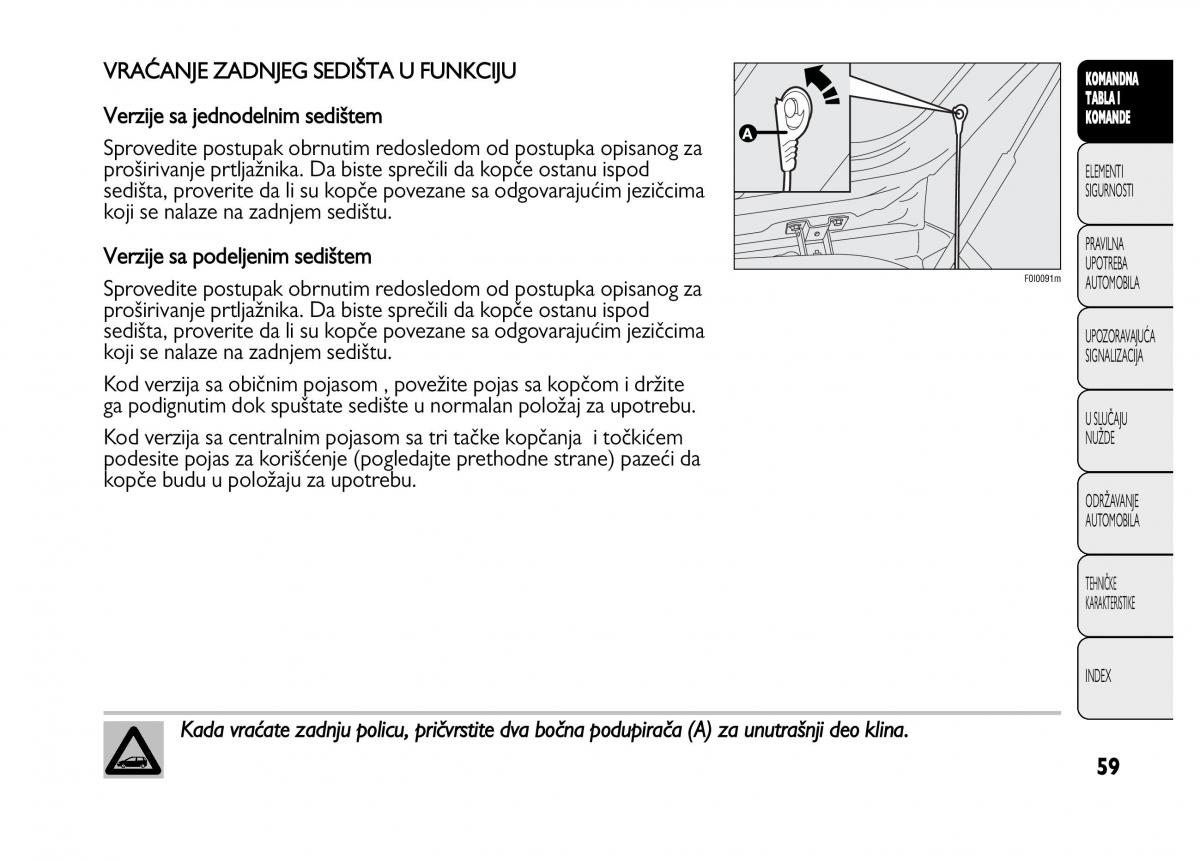 Fiat Punto II 2 vlasnicko uputstvo / page 60