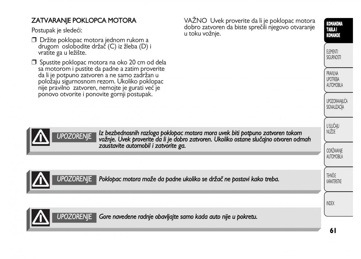 Fiat Punto II 2 vlasnicko uputstvo / page 62