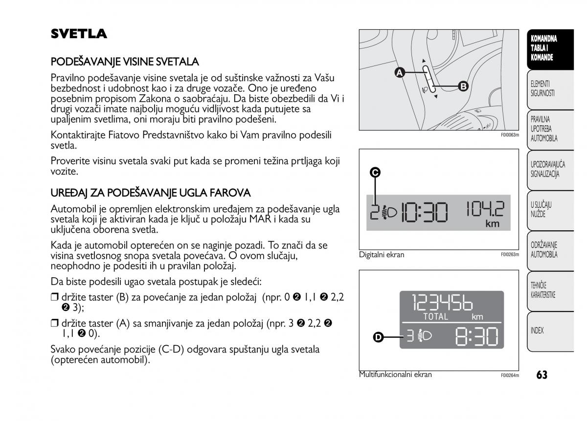 Fiat Punto II 2 vlasnicko uputstvo / page 64