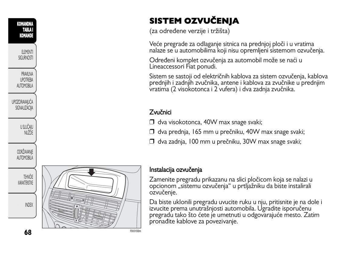 Fiat Punto II 2 vlasnicko uputstvo / page 69