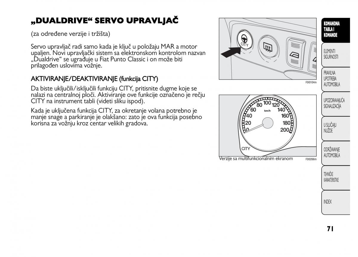 Fiat Punto II 2 vlasnicko uputstvo / page 72