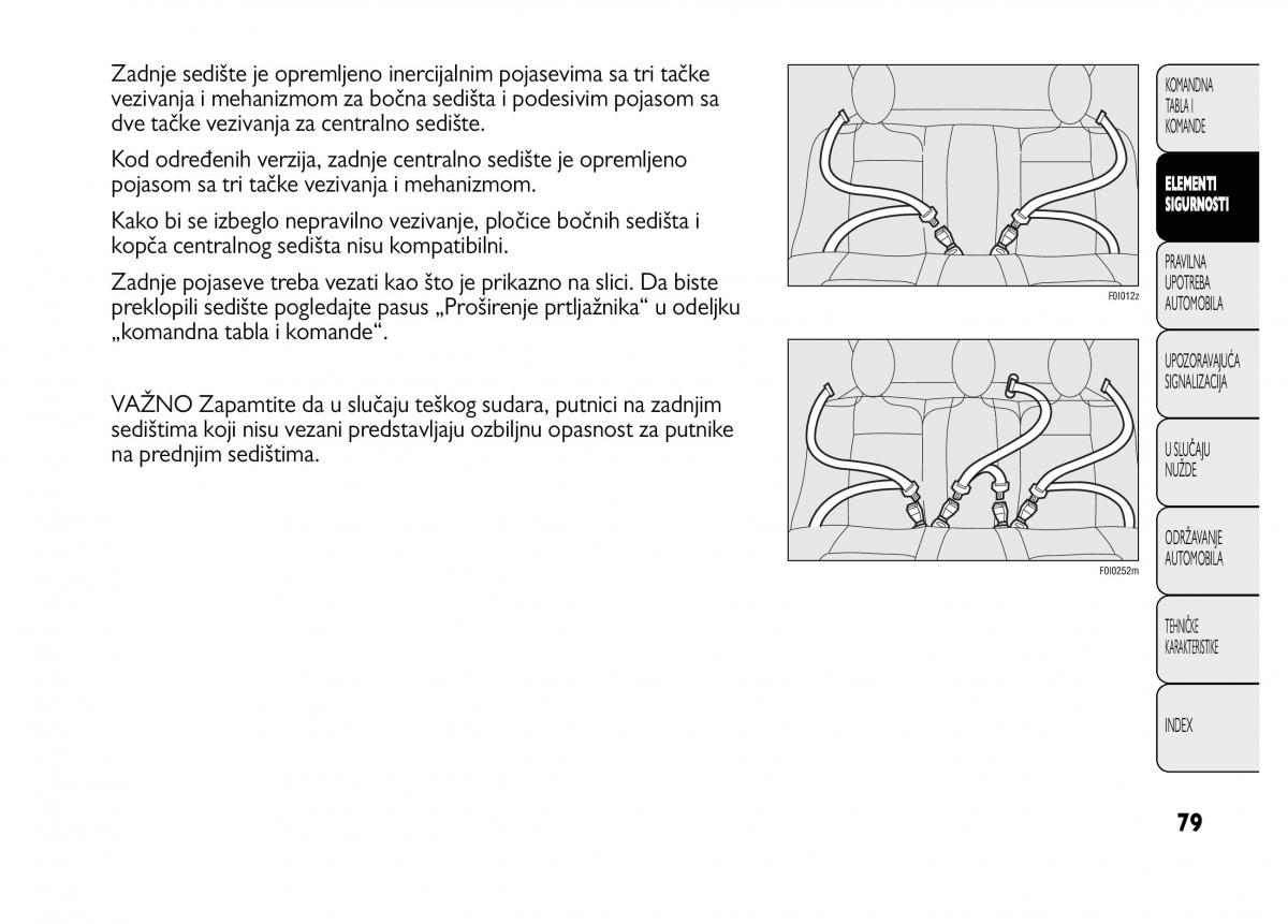 Fiat Punto II 2 vlasnicko uputstvo / page 80