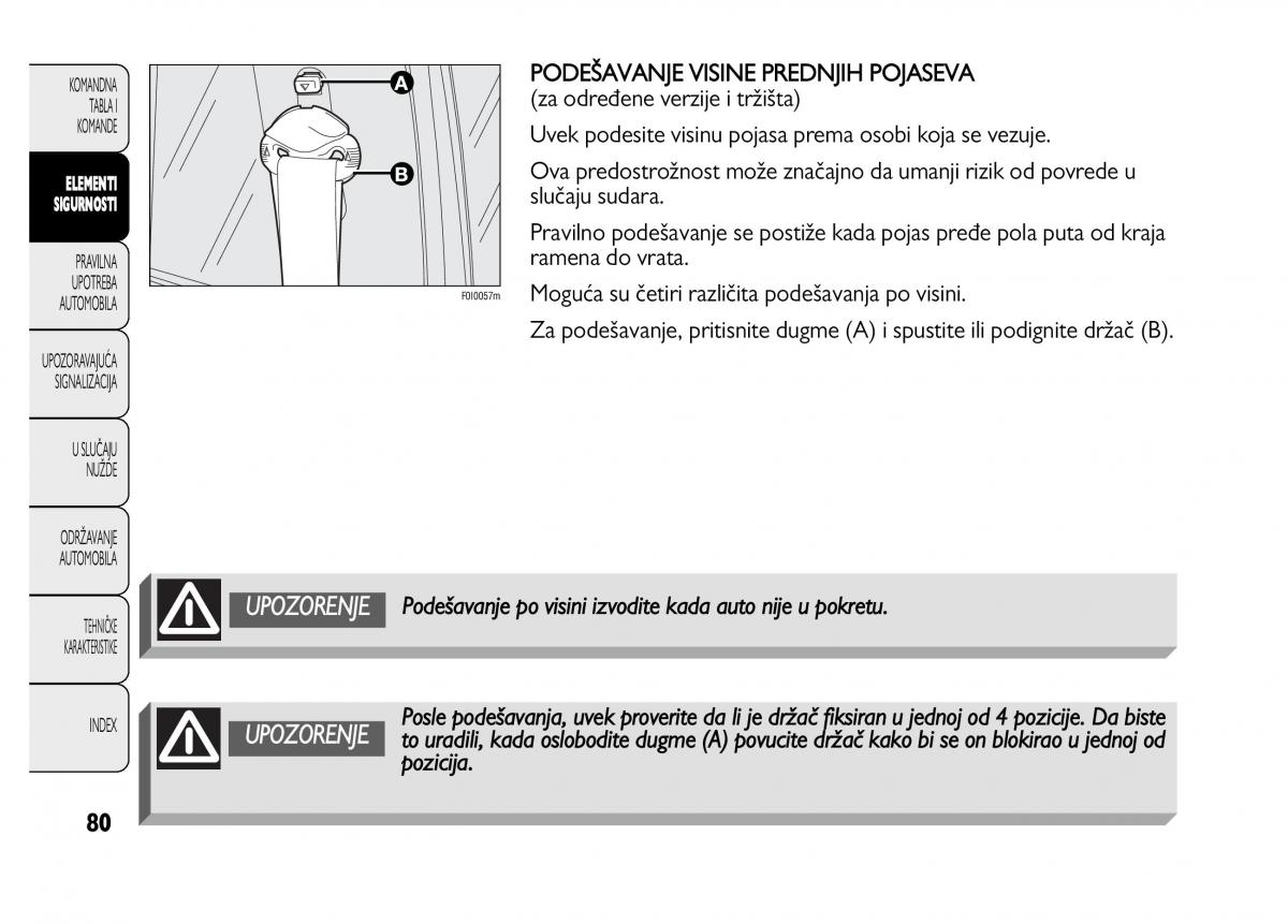 Fiat Punto II 2 vlasnicko uputstvo / page 81