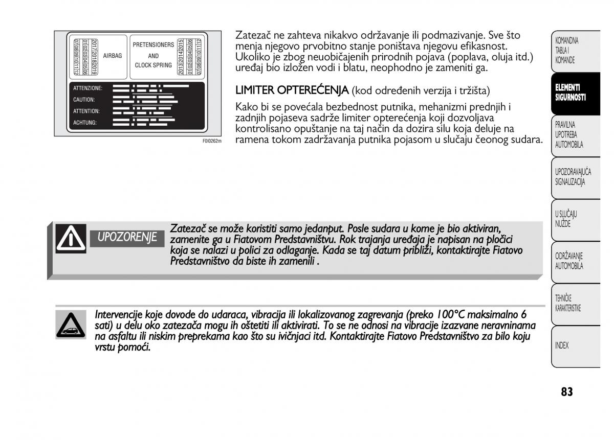 Fiat Punto II 2 vlasnicko uputstvo / page 84