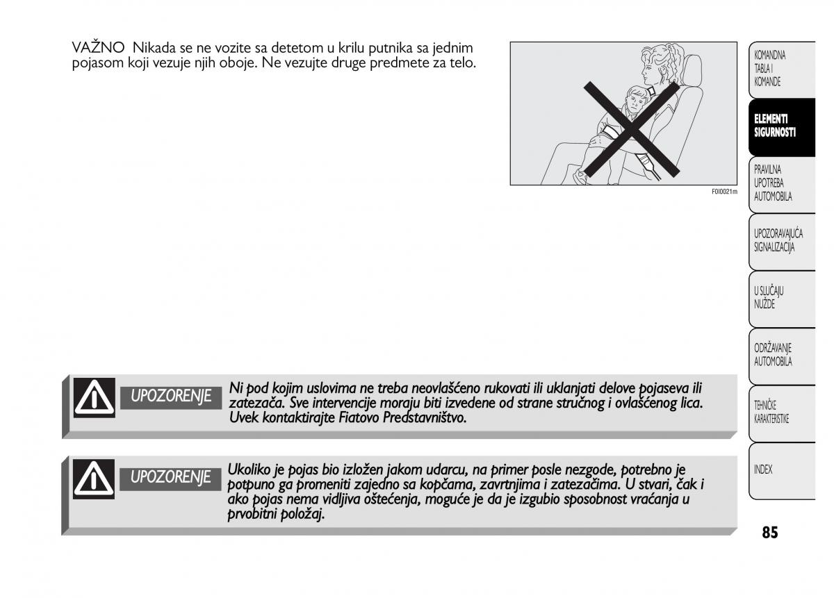 Fiat Punto II 2 vlasnicko uputstvo / page 86