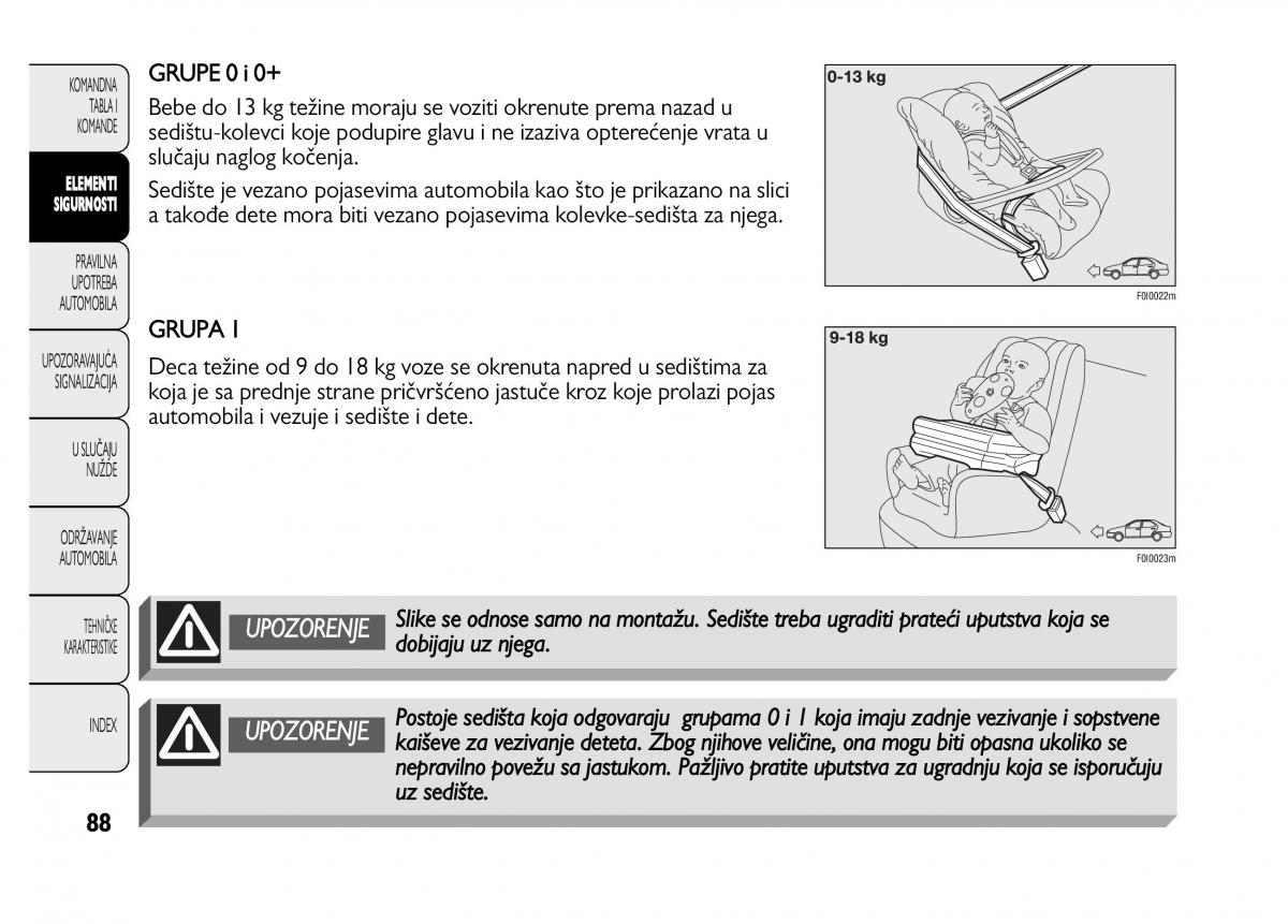 Fiat Punto II 2 vlasnicko uputstvo / page 89