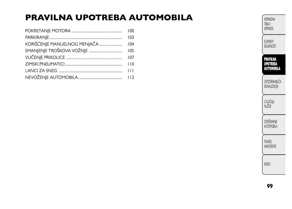 Fiat Punto II 2 vlasnicko uputstvo / page 100