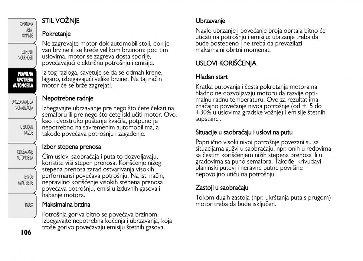 Fiat Punto II 2 vlasnicko uputstvo / page 107