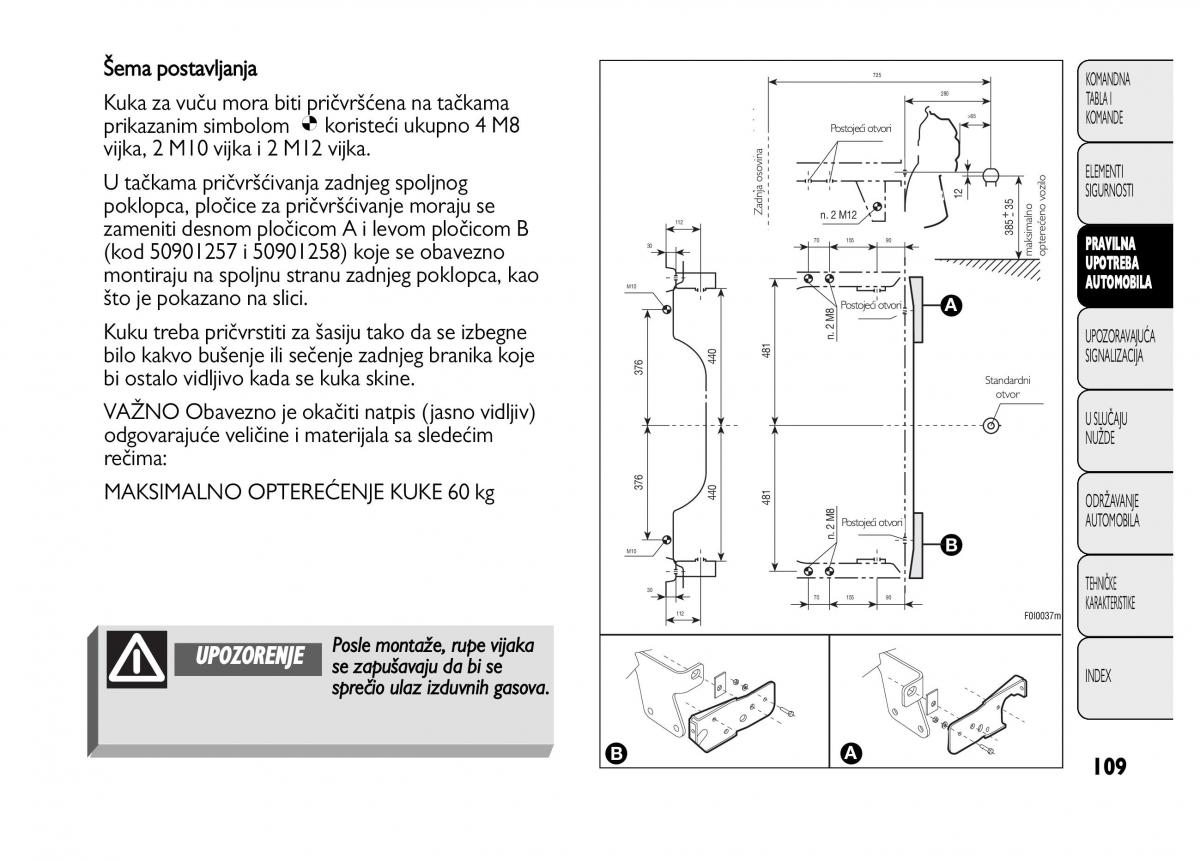 Fiat Punto II 2 vlasnicko uputstvo / page 110