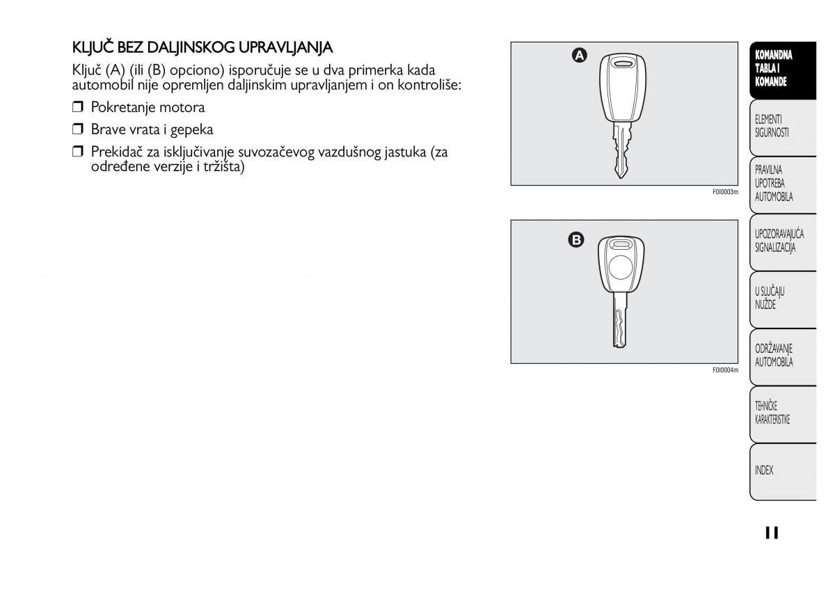 Fiat Punto II 2 vlasnicko uputstvo / page 12