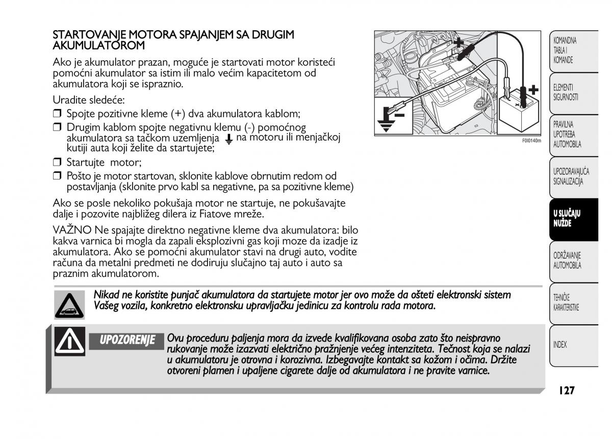 Fiat Punto II 2 vlasnicko uputstvo / page 128