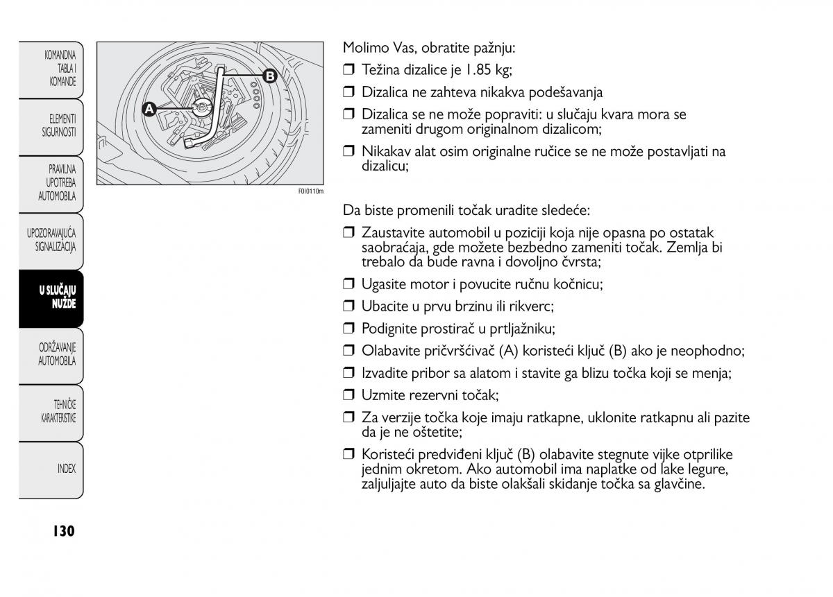 Fiat Punto II 2 vlasnicko uputstvo / page 131