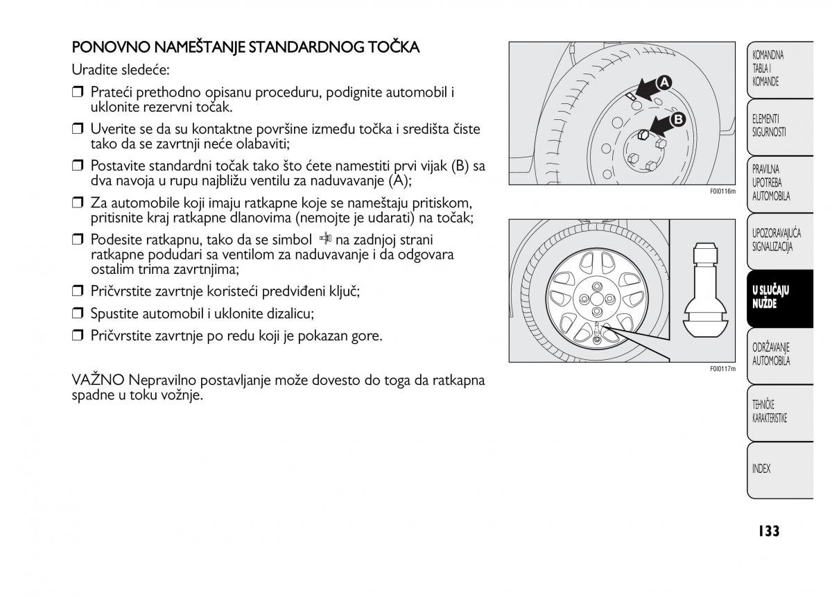 Fiat Punto II 2 vlasnicko uputstvo / page 134