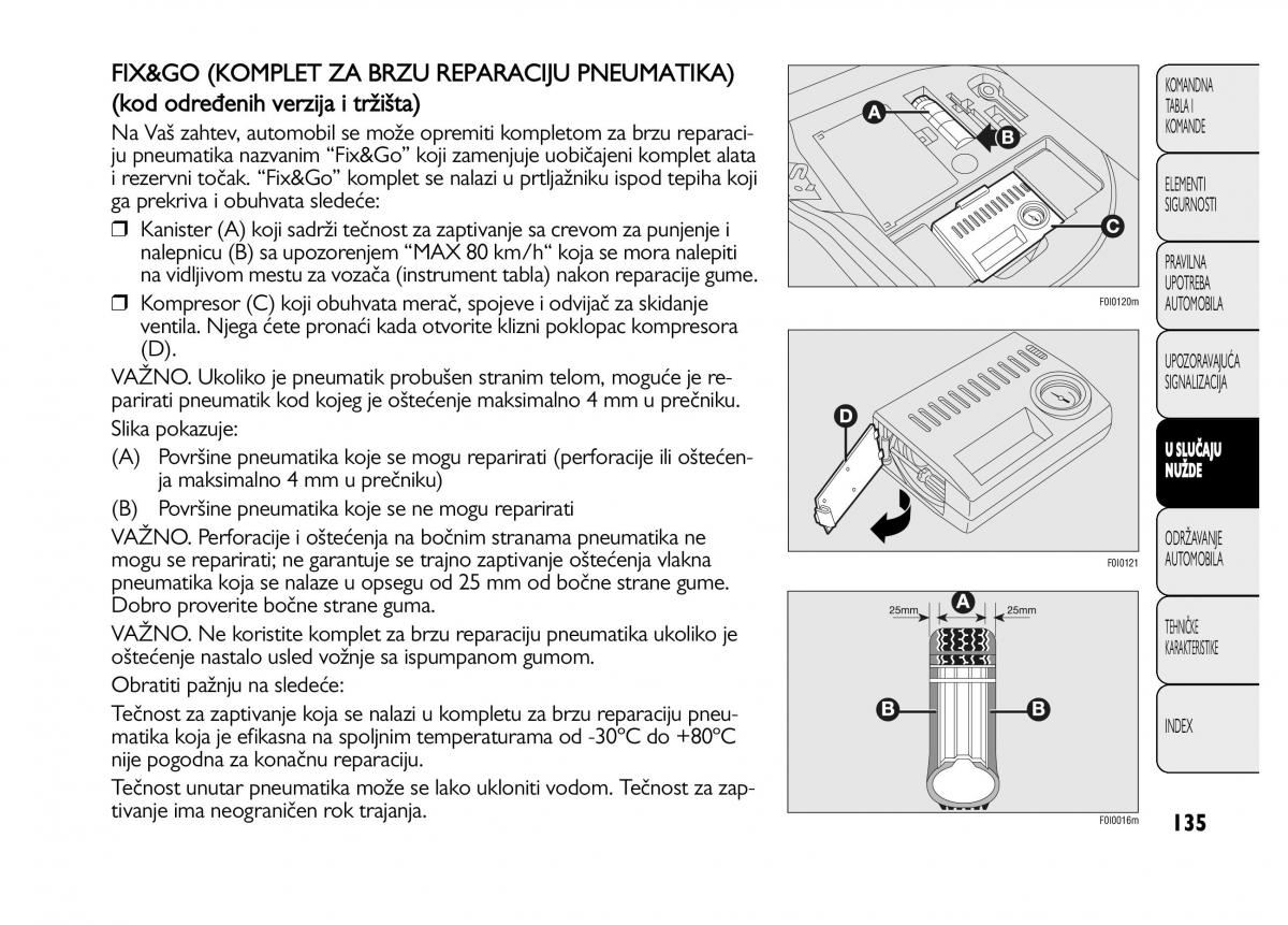 Fiat Punto II 2 vlasnicko uputstvo / page 136