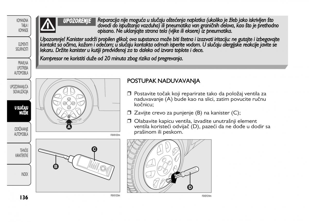 Fiat Punto II 2 vlasnicko uputstvo / page 137