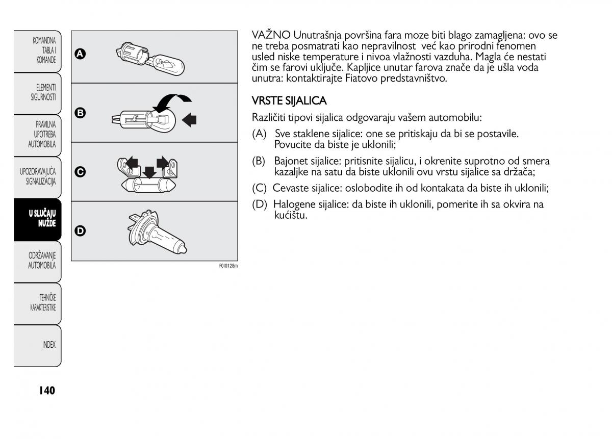 Fiat Punto II 2 vlasnicko uputstvo / page 141