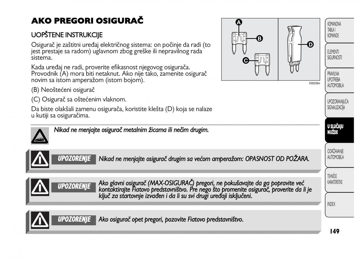 Fiat Punto II 2 vlasnicko uputstvo / page 150