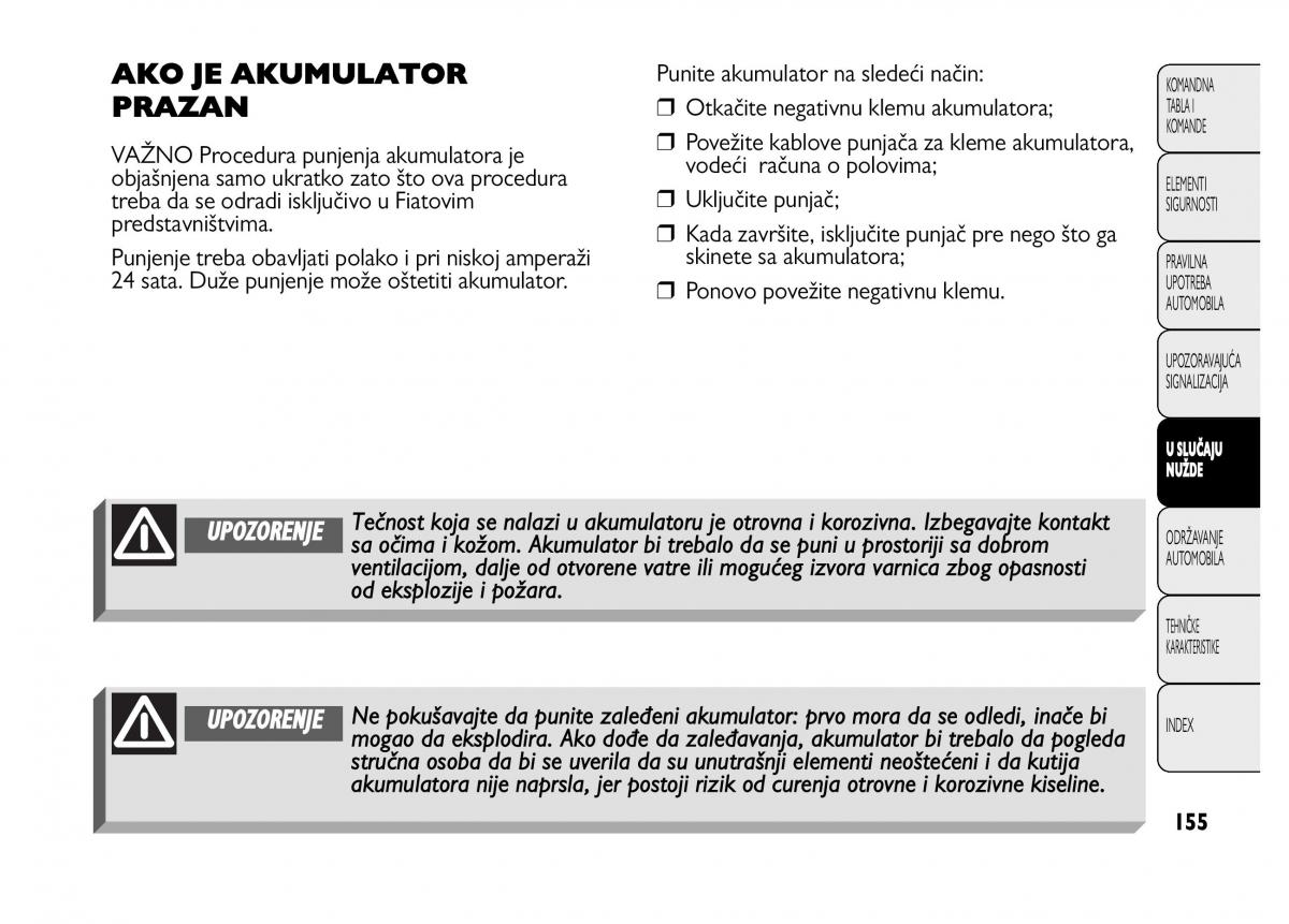 Fiat Punto II 2 vlasnicko uputstvo / page 156