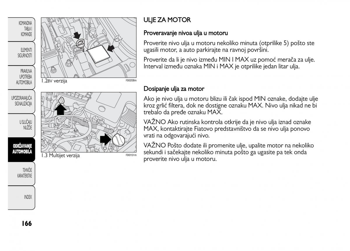 Fiat Punto II 2 vlasnicko uputstvo / page 167