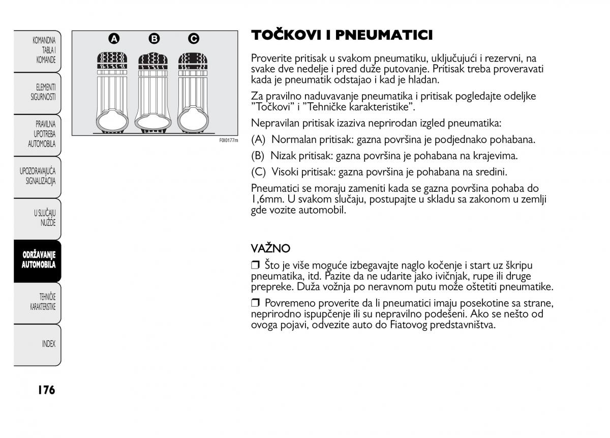 Fiat Punto II 2 vlasnicko uputstvo / page 177