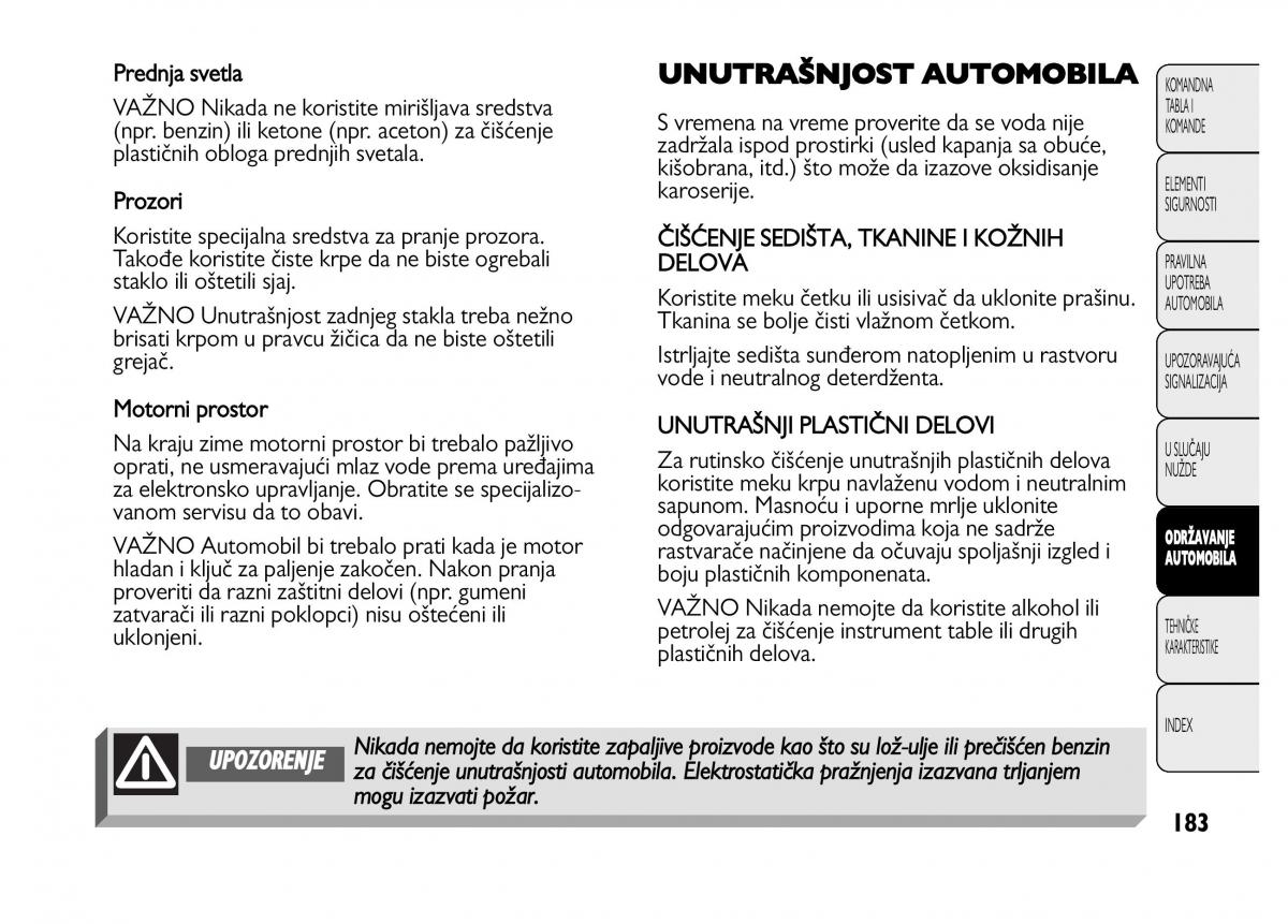 Fiat Punto II 2 vlasnicko uputstvo / page 184