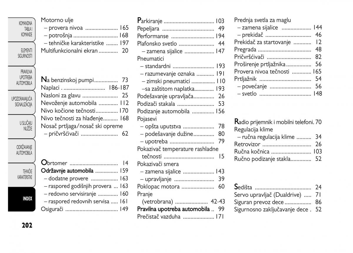 Fiat Punto II 2 vlasnicko uputstvo / page 203