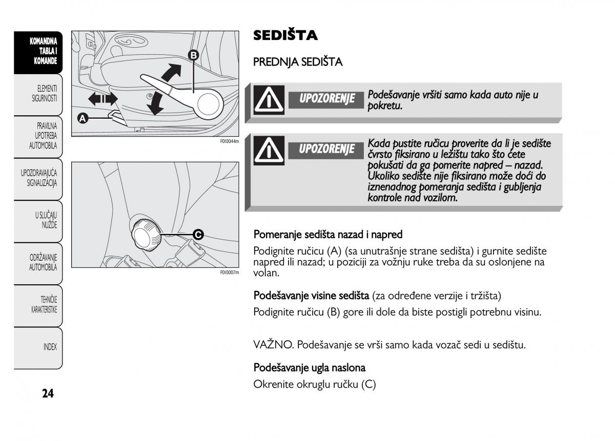 Fiat Punto II 2 vlasnicko uputstvo / page 25