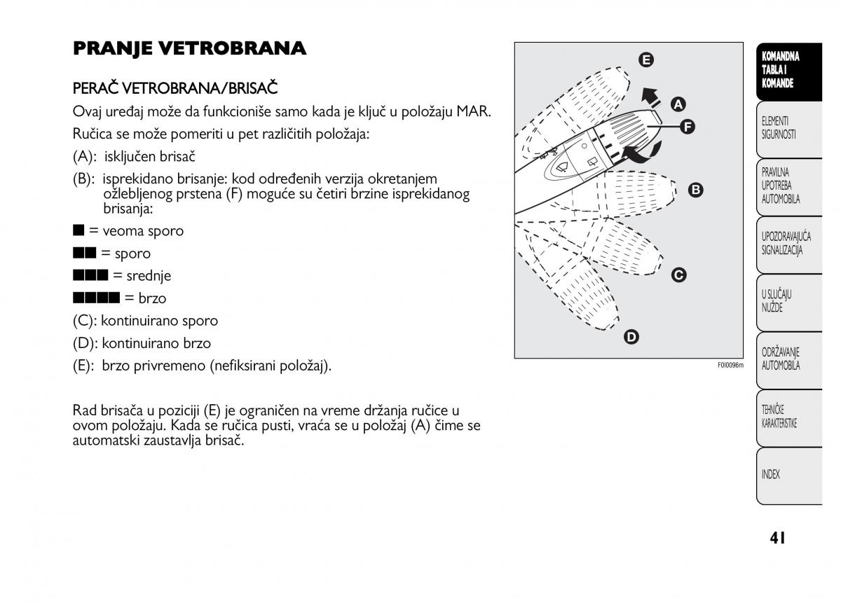 Fiat Punto II 2 vlasnicko uputstvo / page 42