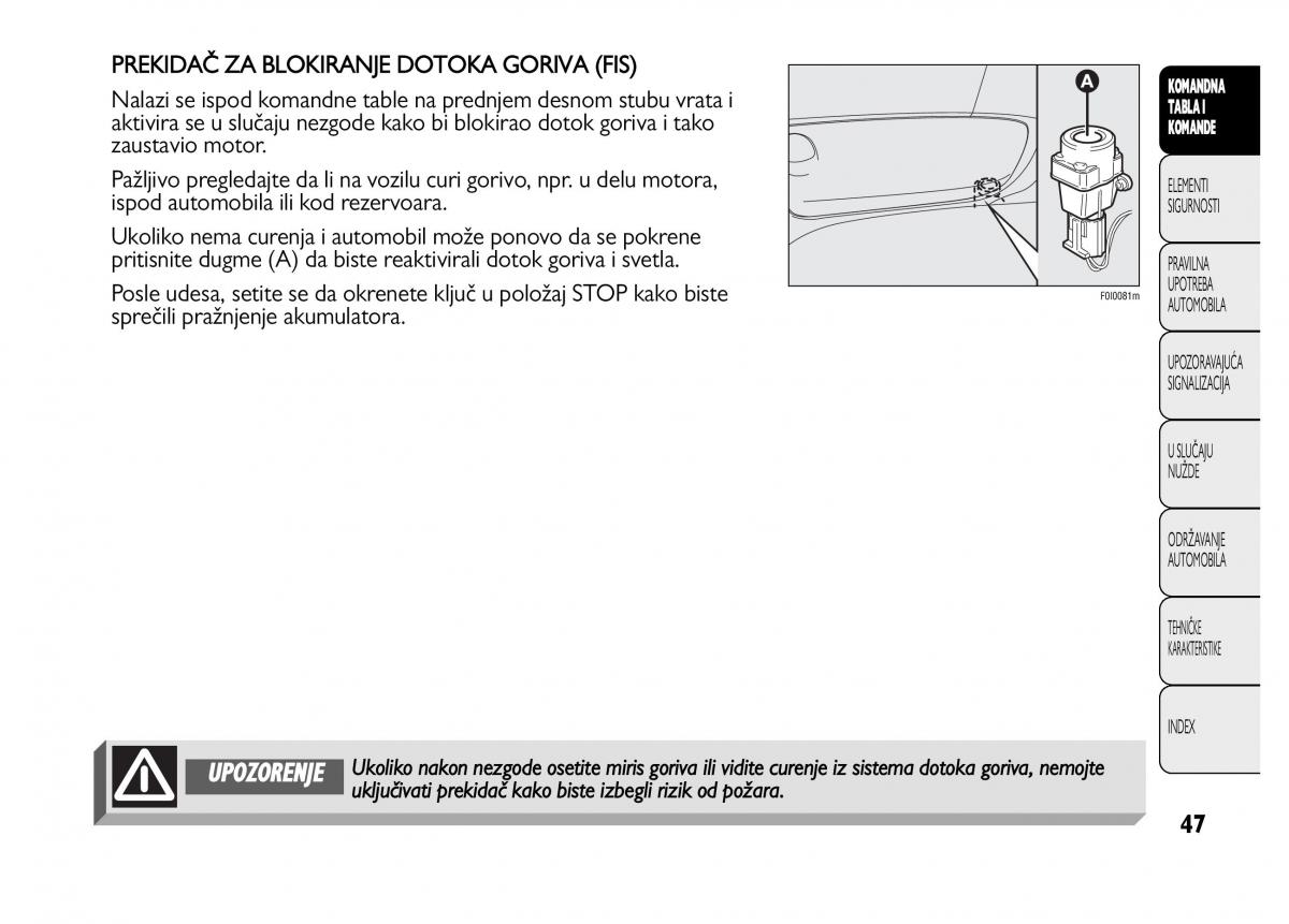 Fiat Punto II 2 vlasnicko uputstvo / page 48