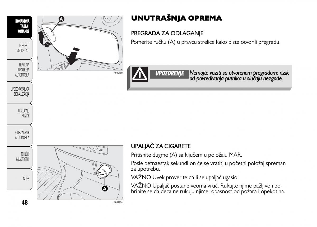 Fiat Punto II 2 vlasnicko uputstvo / page 49