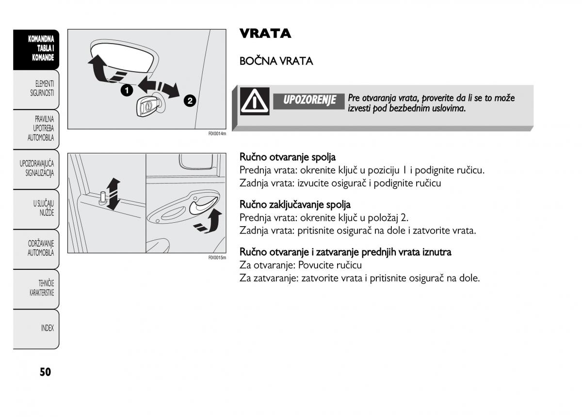 Fiat Punto II 2 vlasnicko uputstvo / page 51