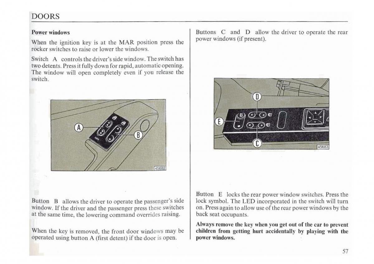 manual  Lancia Dedra owners manual / page 60