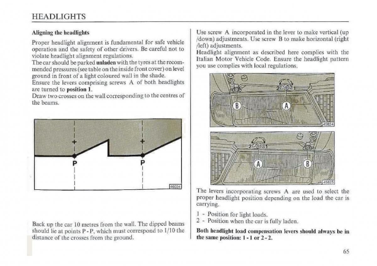 manual  Lancia Dedra owners manual / page 68