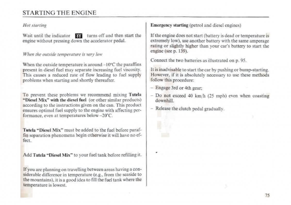 manual  Lancia Dedra owners manual / page 78